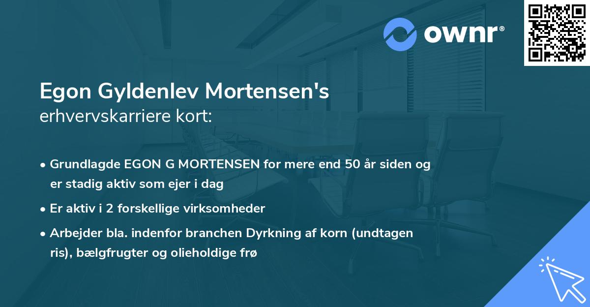 Egon Gyldenlev Mortensen's erhvervskarriere kort