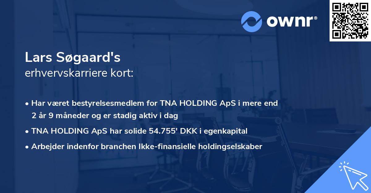 Lars Søgaard's erhvervskarriere kort