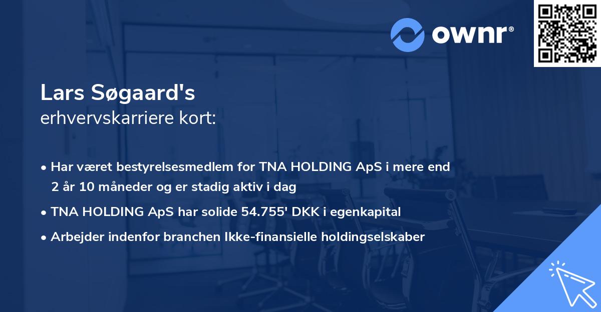 Lars Søgaard's erhvervskarriere kort