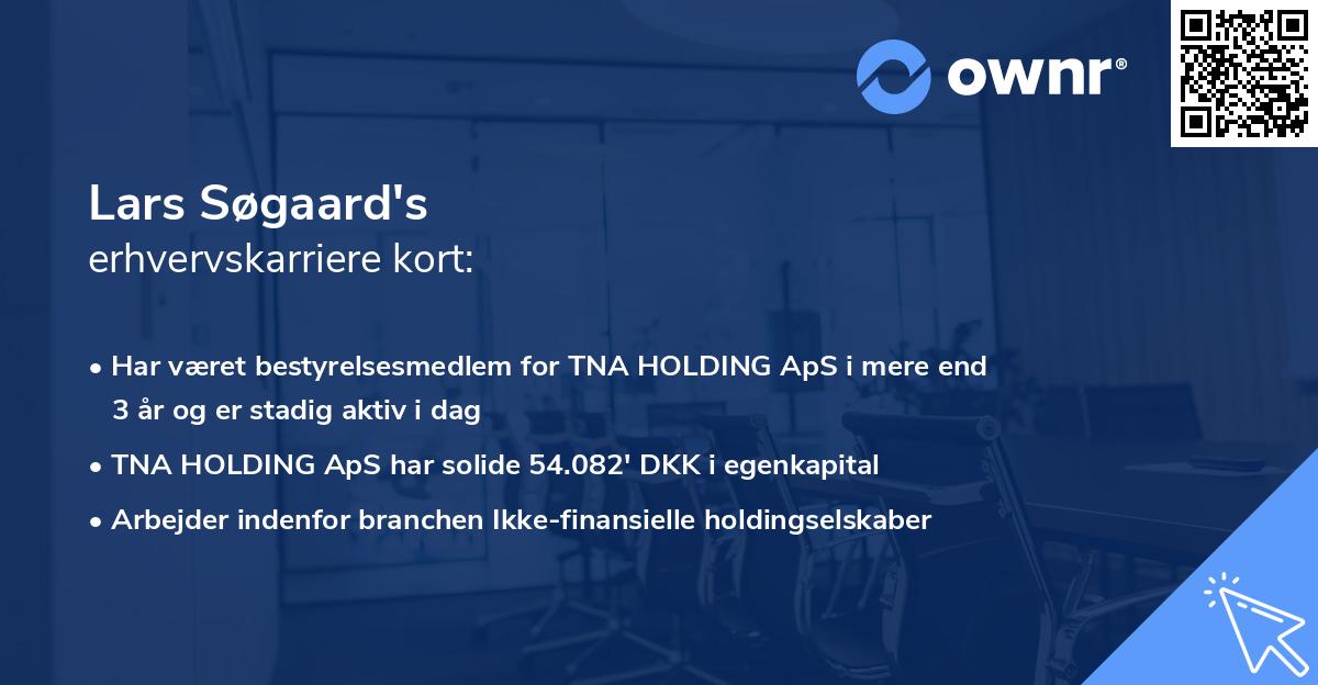 Lars Søgaard's erhvervskarriere kort