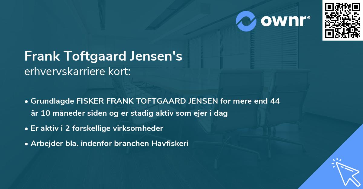 Frank Toftgaard Jensen's erhvervskarriere kort