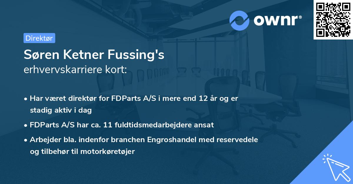 Søren Ketner Fussing's erhvervskarriere kort