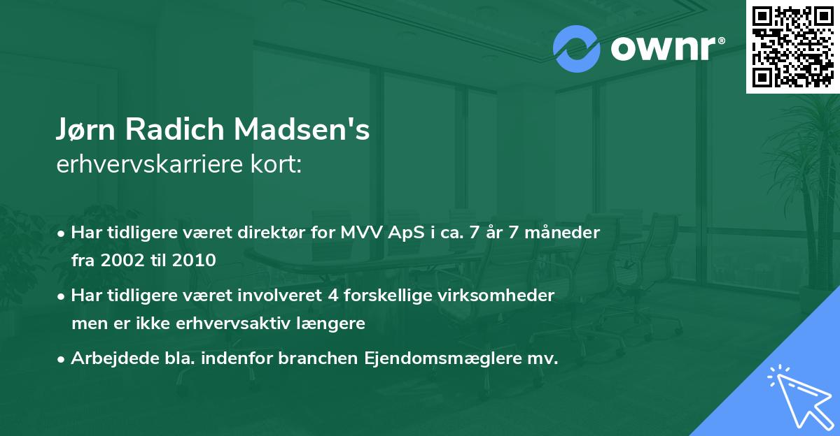 Jørn Radich Madsen's erhvervskarriere kort
