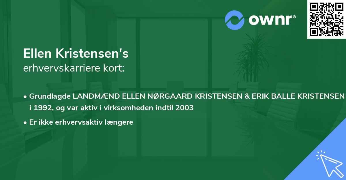 Ellen Kristensen's erhvervskarriere kort