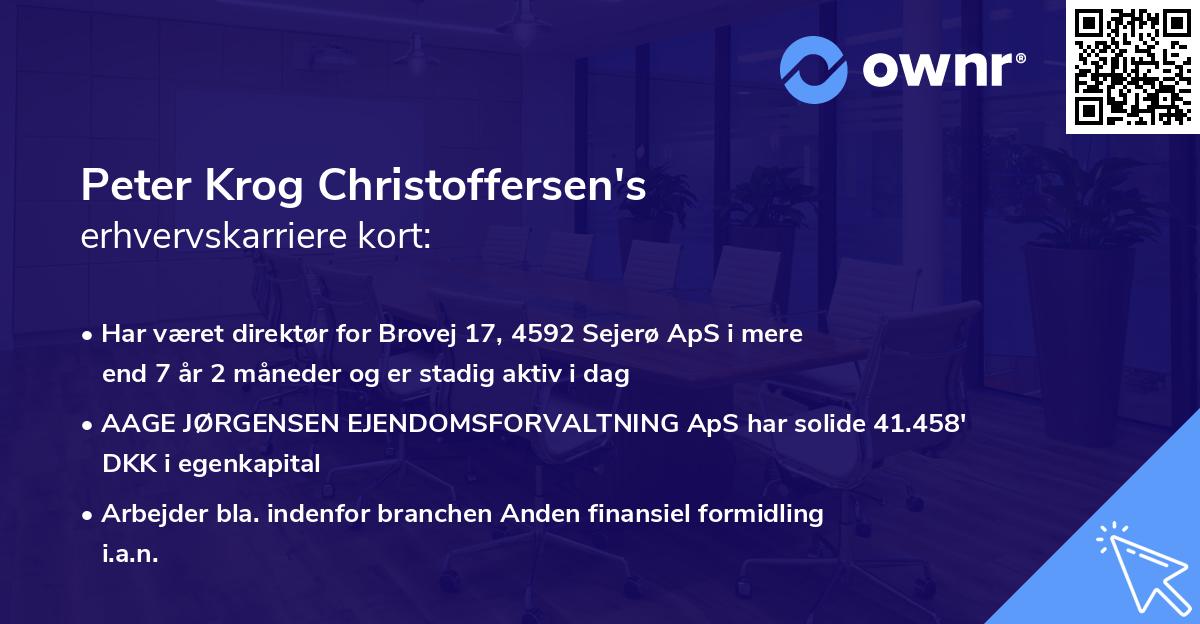 Peter Krog Christoffersen's erhvervskarriere kort