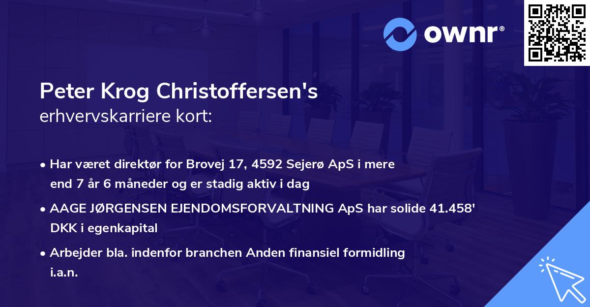 Peter Krog Christoffersen's erhvervskarriere kort