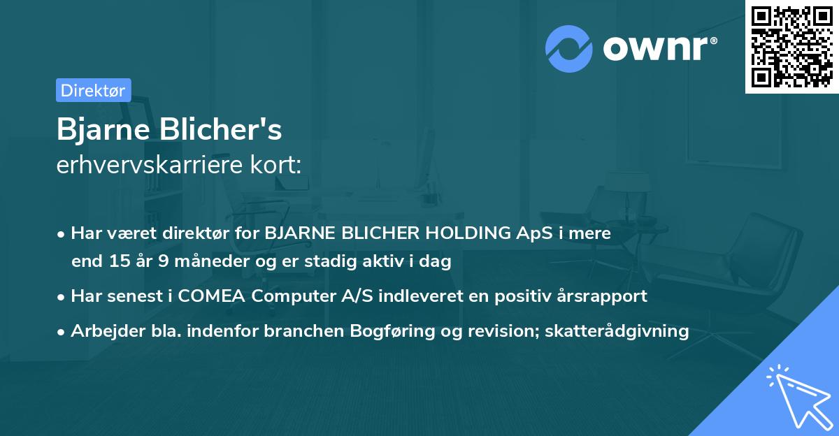 Bjarne Blicher's erhvervskarriere kort