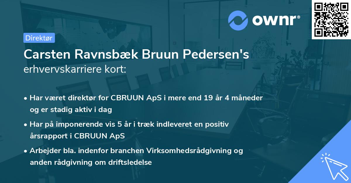Carsten Ravnsbæk Bruun Pedersen's erhvervskarriere kort