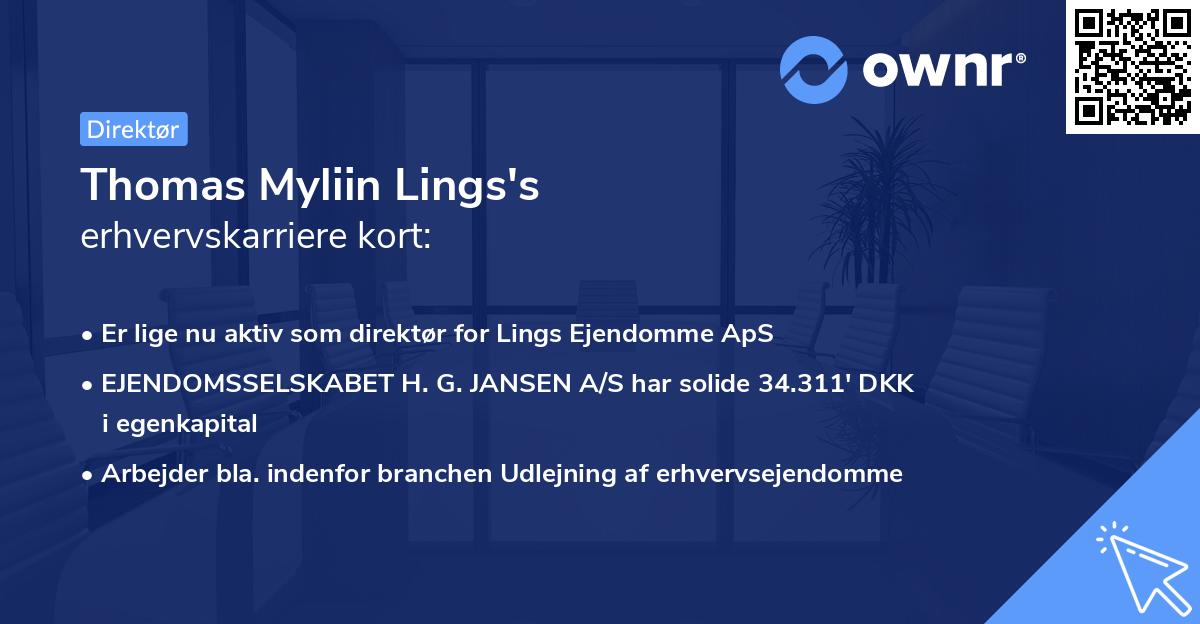 Thomas Myliin Lings's erhvervskarriere kort