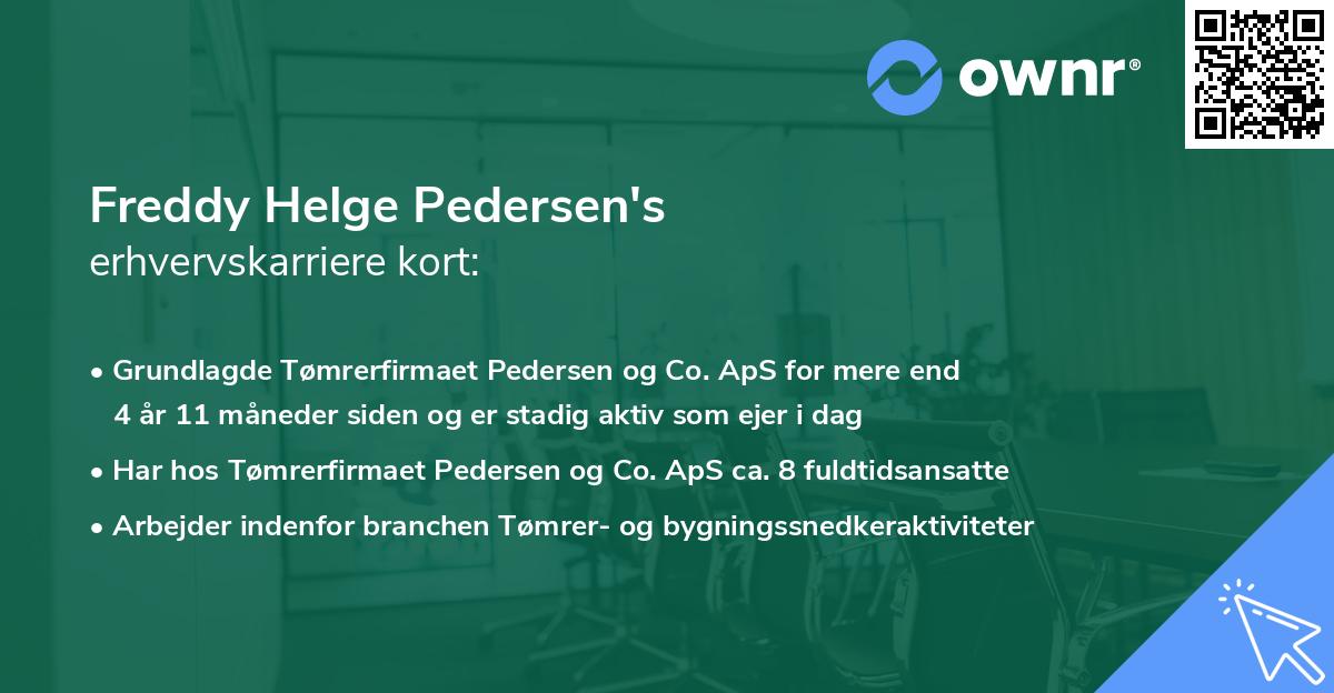 Freddy Helge Pedersen's erhvervskarriere kort