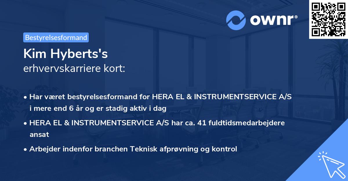 Kim Hyberts's erhvervskarriere kort