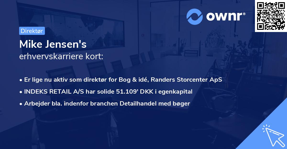 Mike Jensen's erhvervskarriere kort