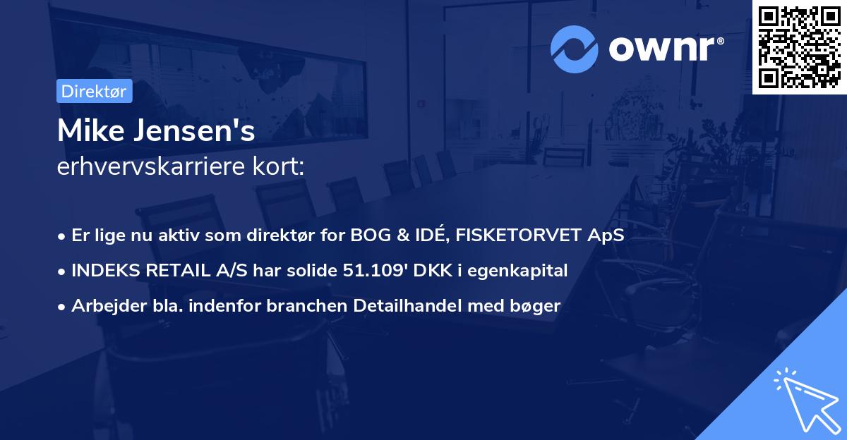 Mike Jensen's erhvervskarriere kort