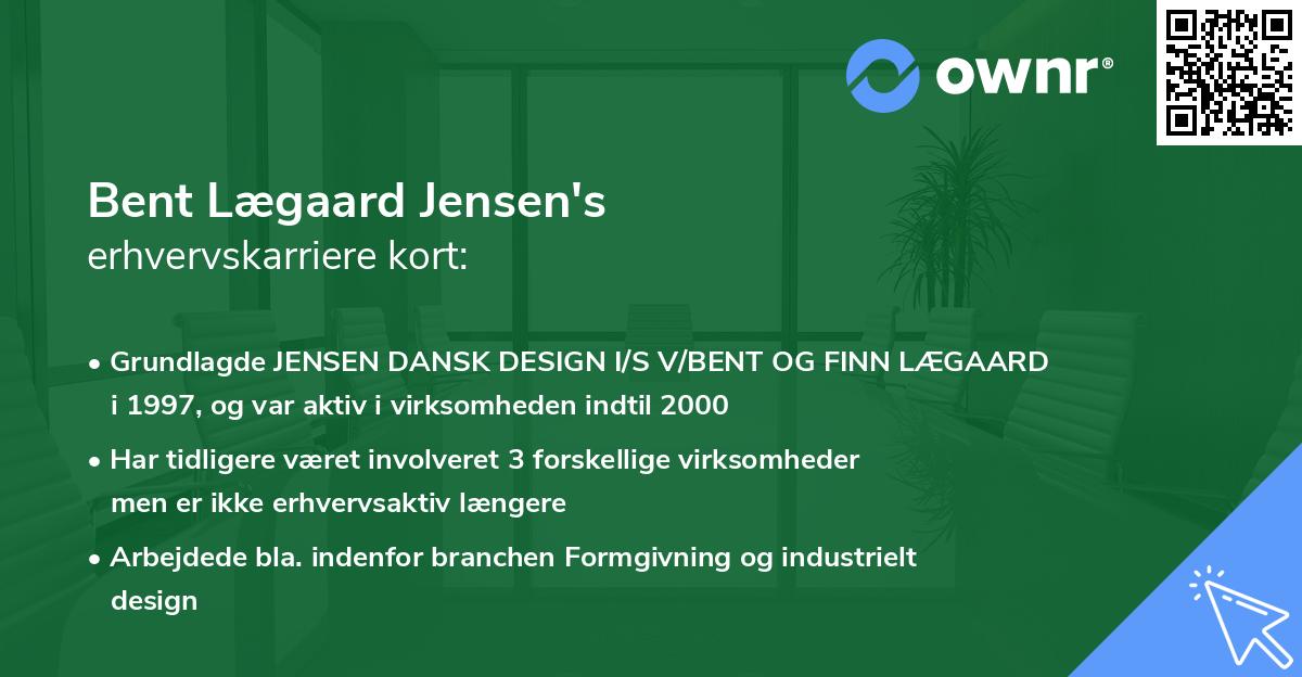 Bent Lægaard Jensen's erhvervskarriere kort