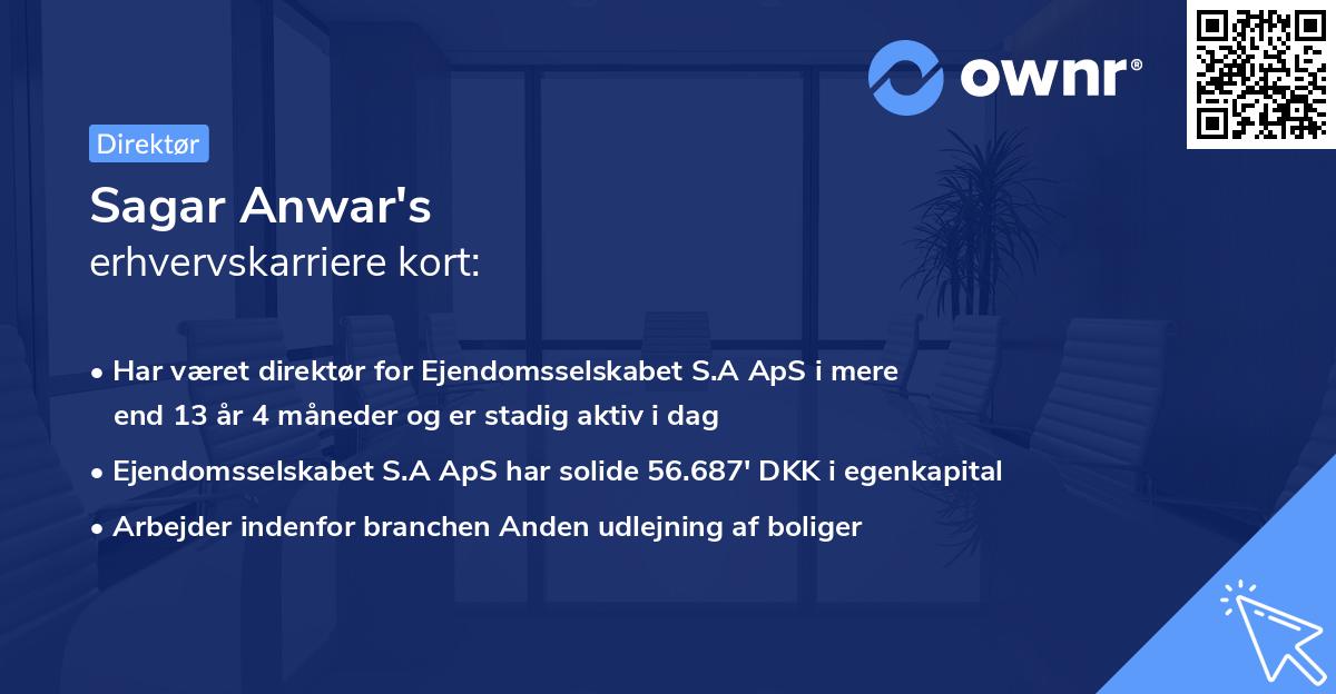 Sagar Anwar's erhvervskarriere kort