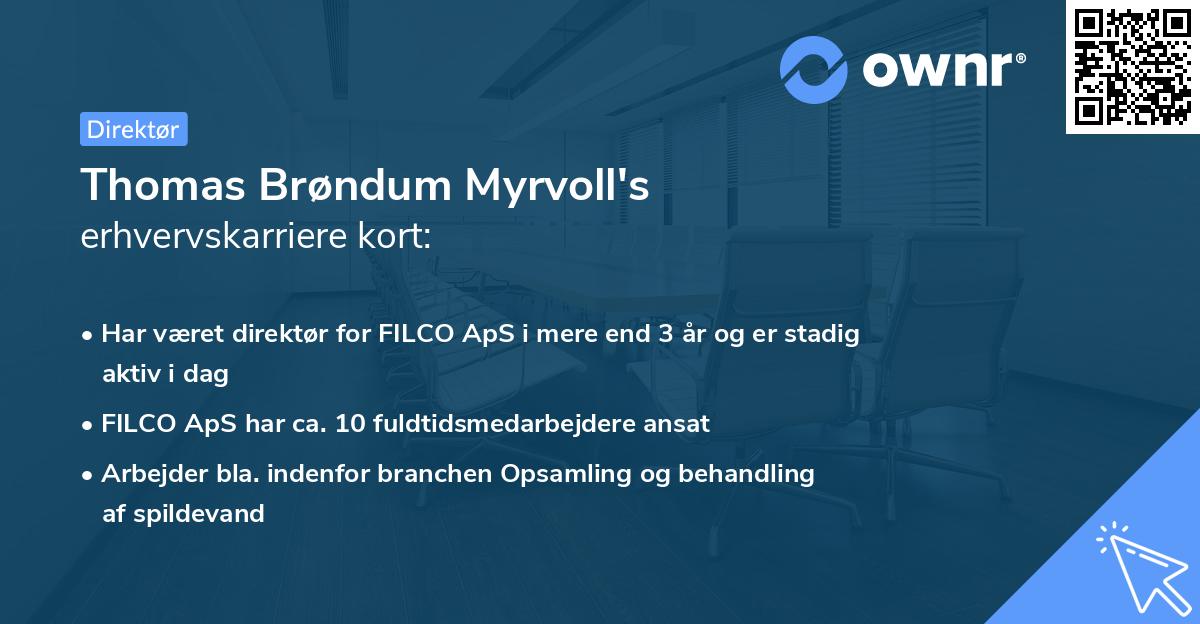 Thomas Brøndum Myrvoll's erhvervskarriere kort