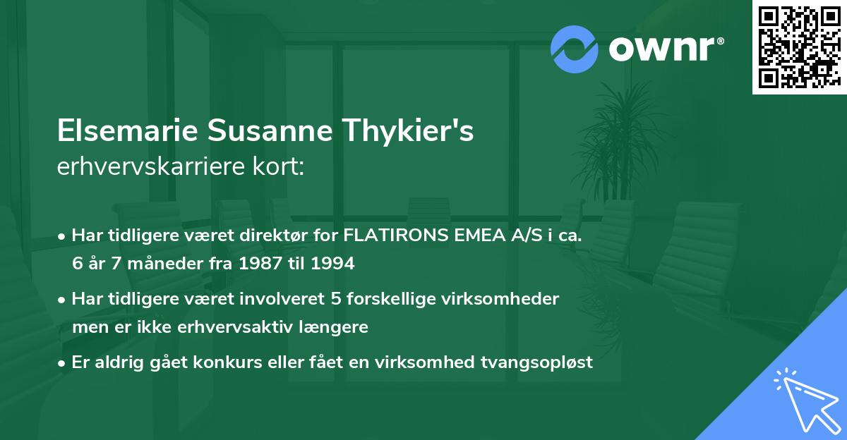 Elsemarie Susanne Thykier's erhvervskarriere kort