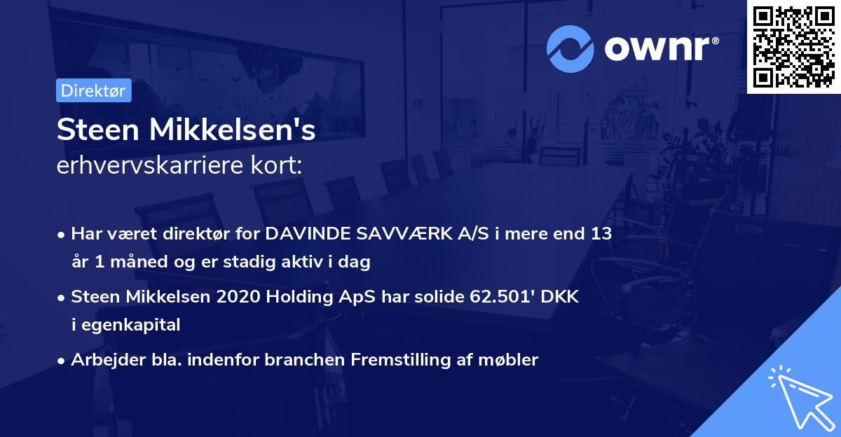 Steen Mikkelsen's erhvervskarriere kort