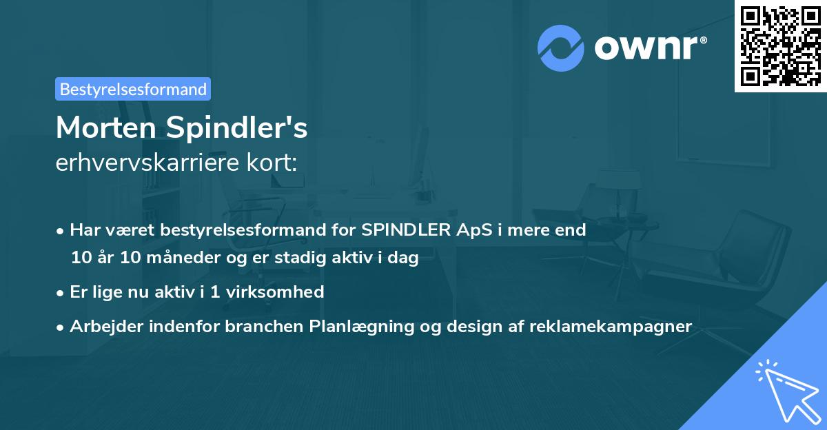 Morten Spindler's erhvervskarriere kort