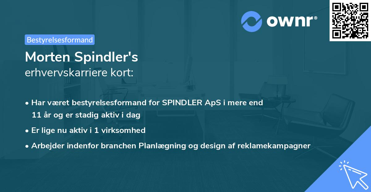 Morten Spindler's erhvervskarriere kort