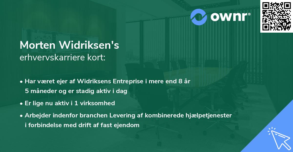 Morten Widriksen's erhvervskarriere kort