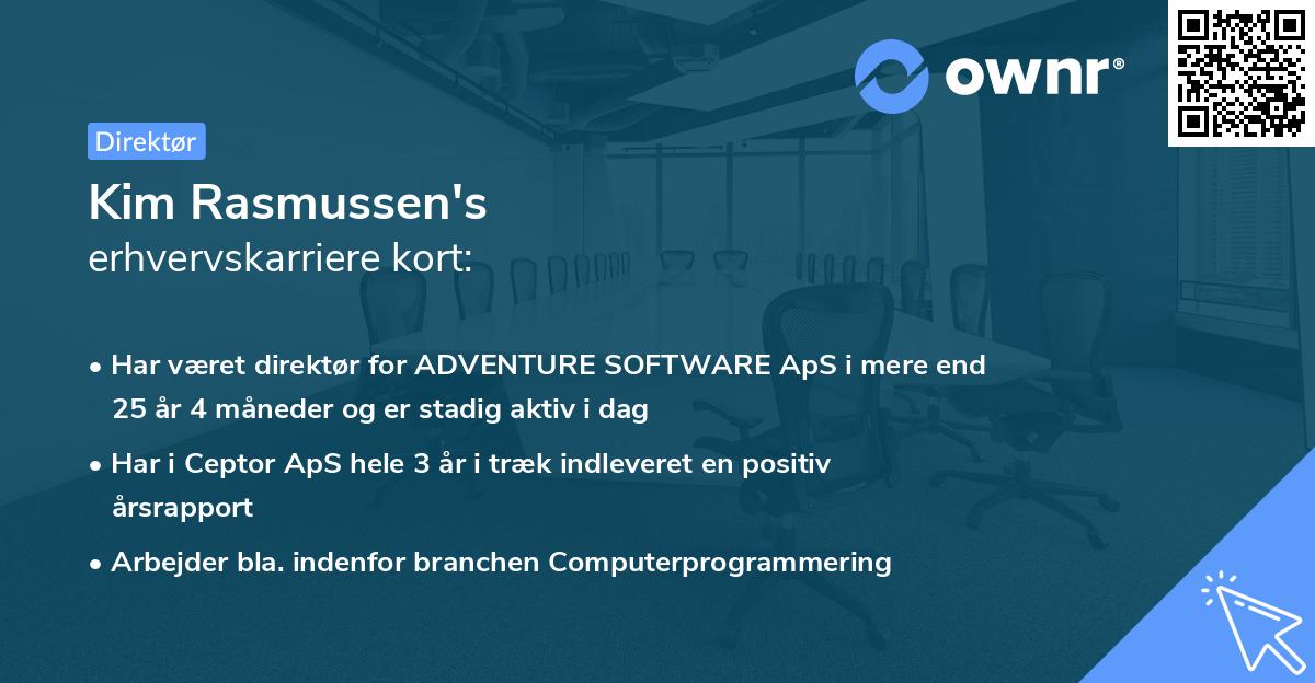 Kim Rasmussen's erhvervskarriere kort