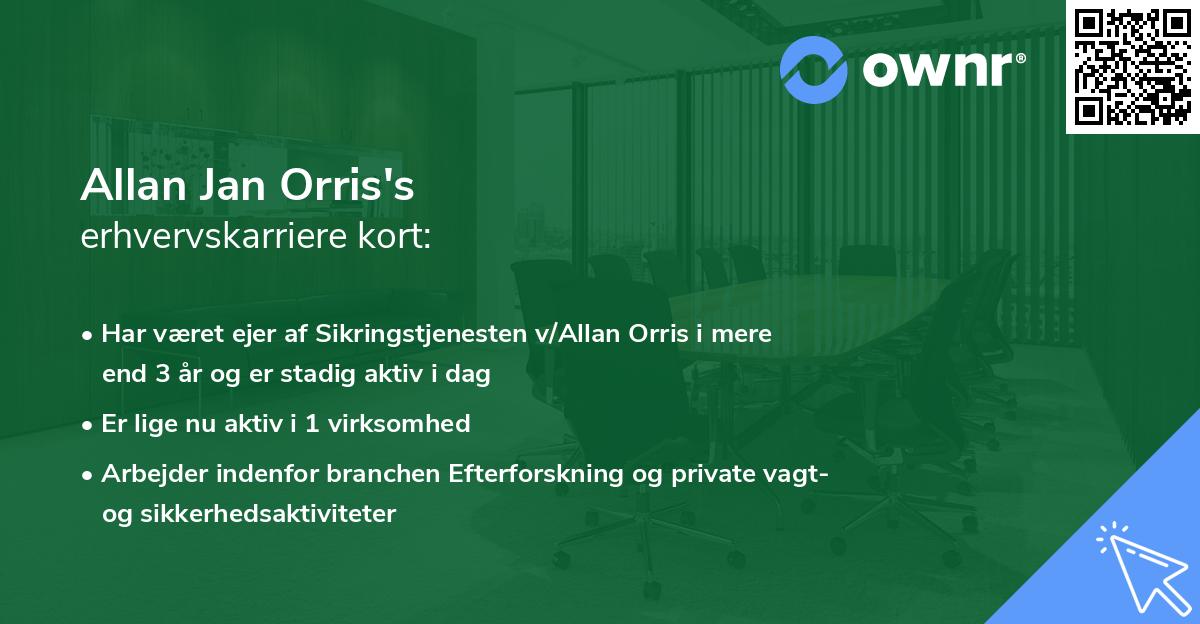 Allan Jan Orris's erhvervskarriere kort