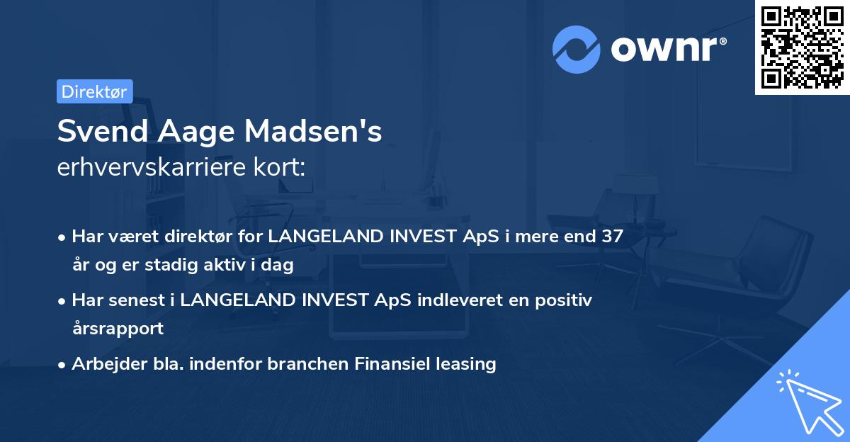 Svend Aage Madsen's erhvervskarriere kort