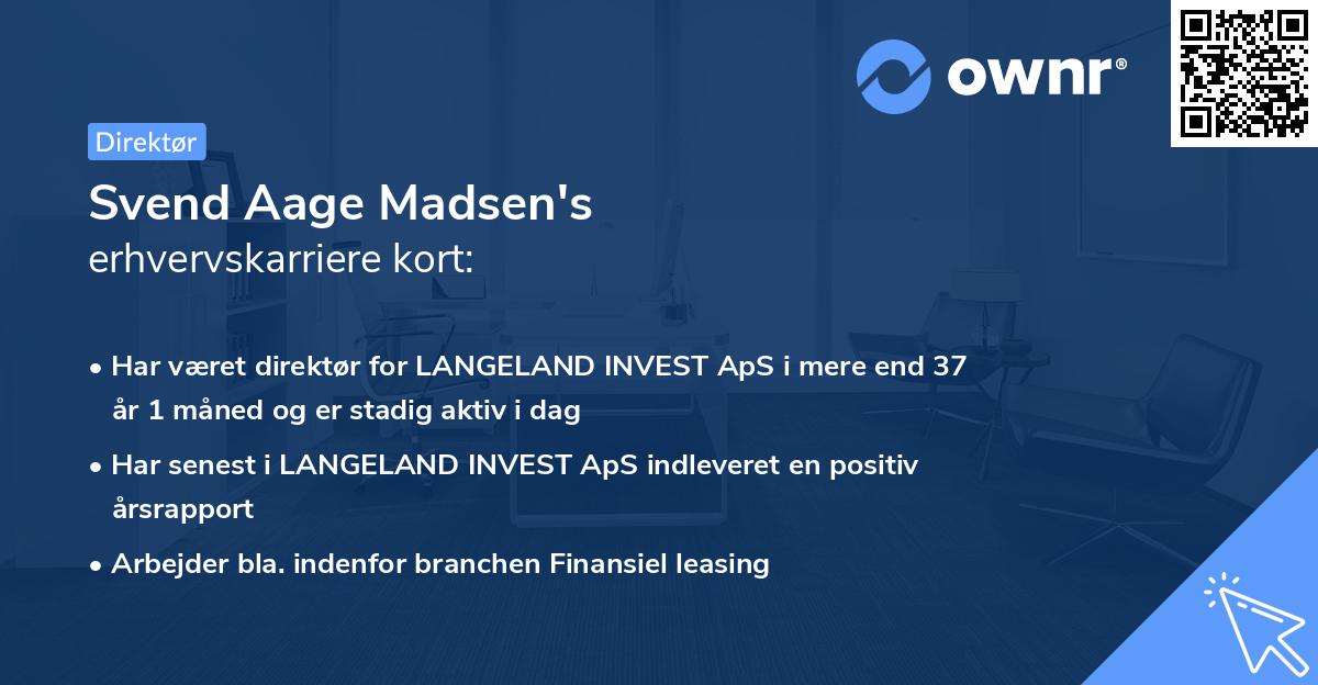 Svend Aage Madsen's erhvervskarriere kort