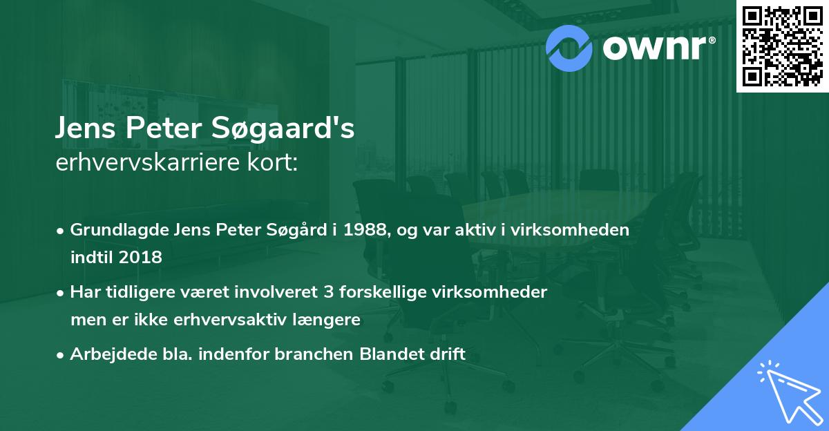 Jens Peter Søgaard's erhvervskarriere kort
