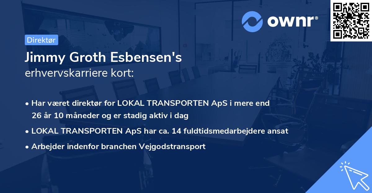 Jimmy Groth Esbensen's erhvervskarriere kort
