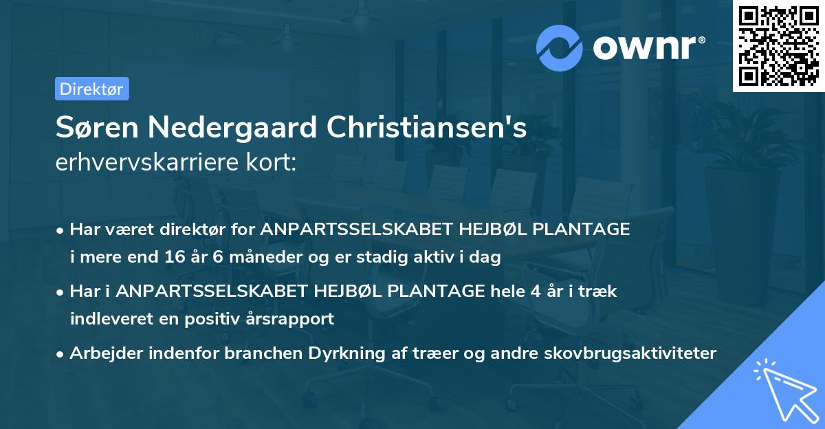 Søren Nedergaard Christiansen's erhvervskarriere kort