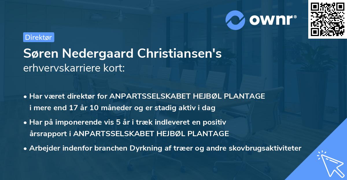 Søren Nedergaard Christiansen's erhvervskarriere kort