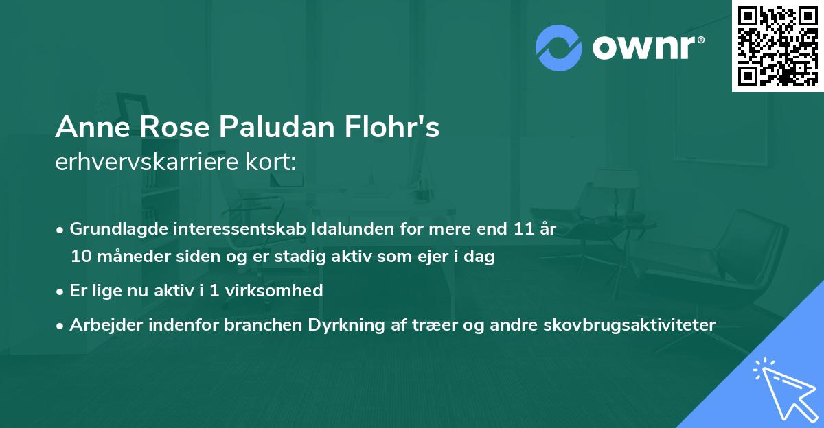 Anne Rose Paludan Flohr's erhvervskarriere kort