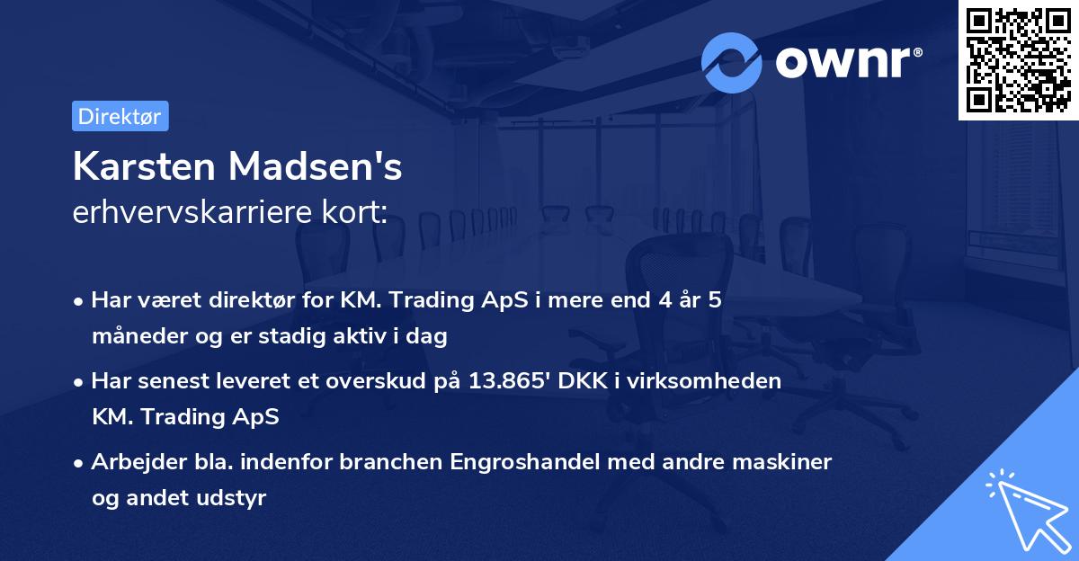 Karsten Madsen's erhvervskarriere kort
