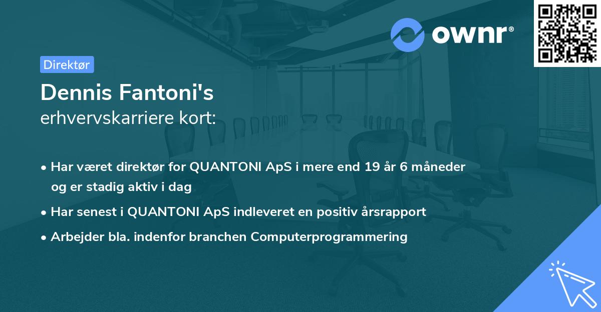 Dennis Fantoni's erhvervskarriere kort