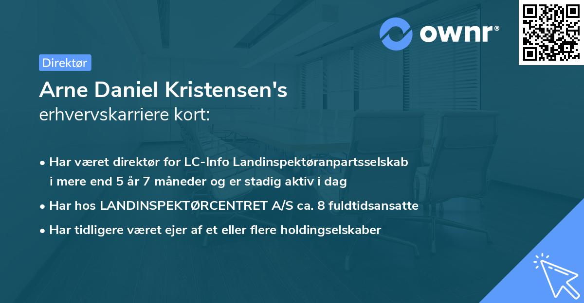 Arne Daniel Kristensen's erhvervskarriere kort