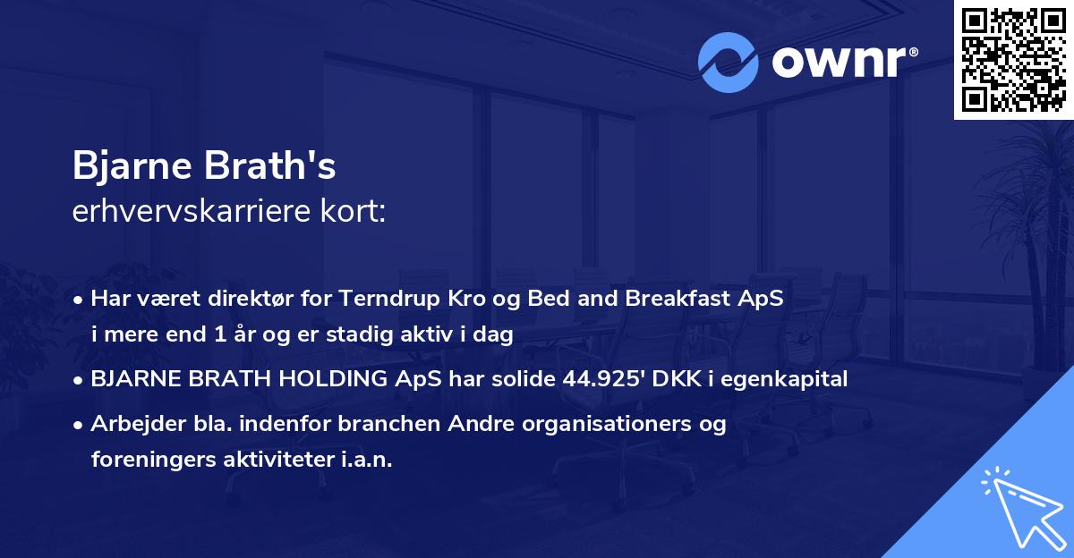 Bjarne Brath's erhvervskarriere kort