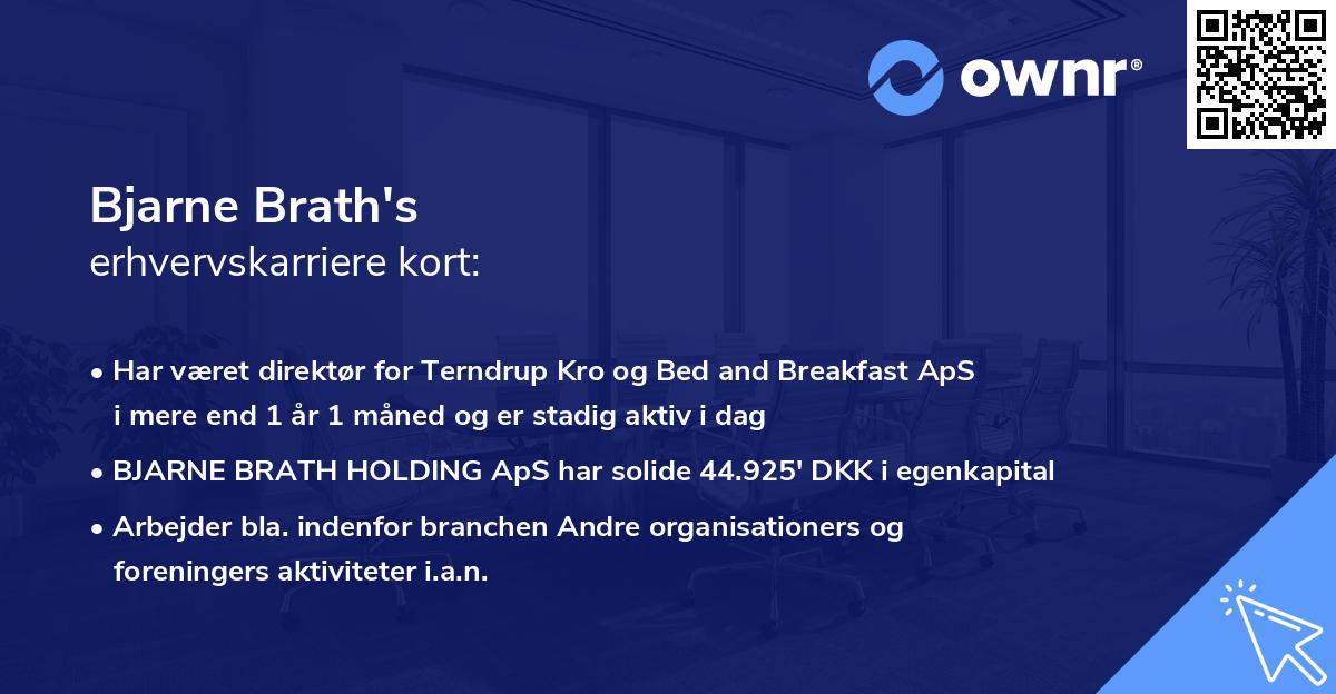 Bjarne Brath's erhvervskarriere kort