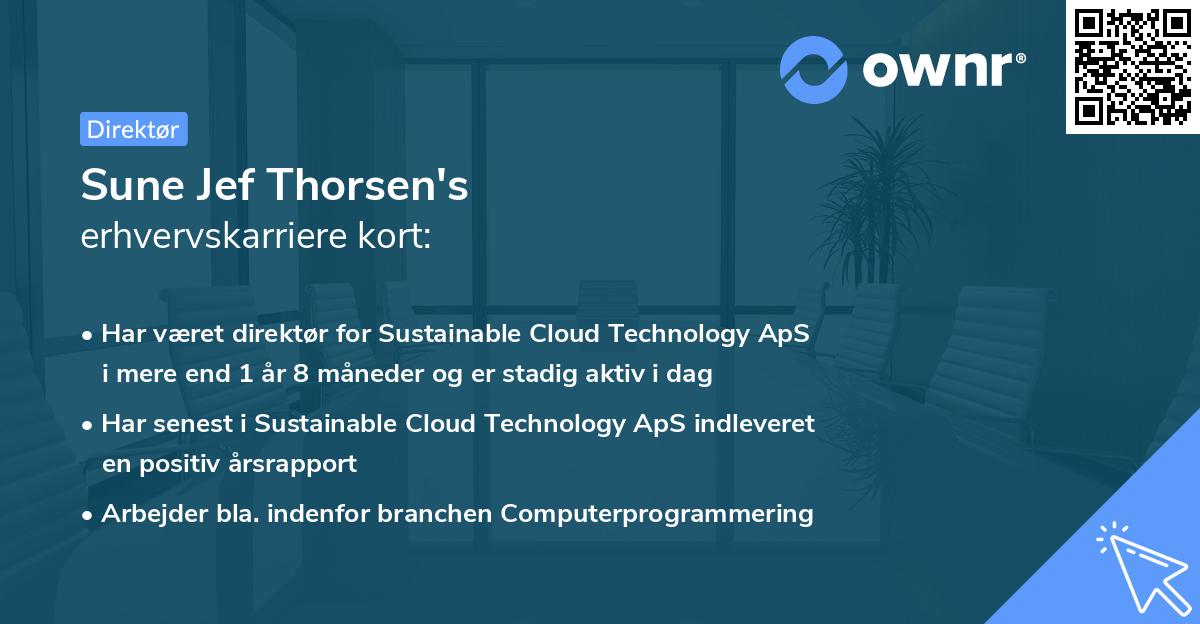 Sune Jef Thorsen's erhvervskarriere kort