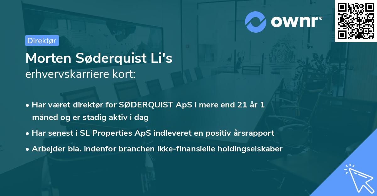 Morten Søderquist Li's erhvervskarriere kort
