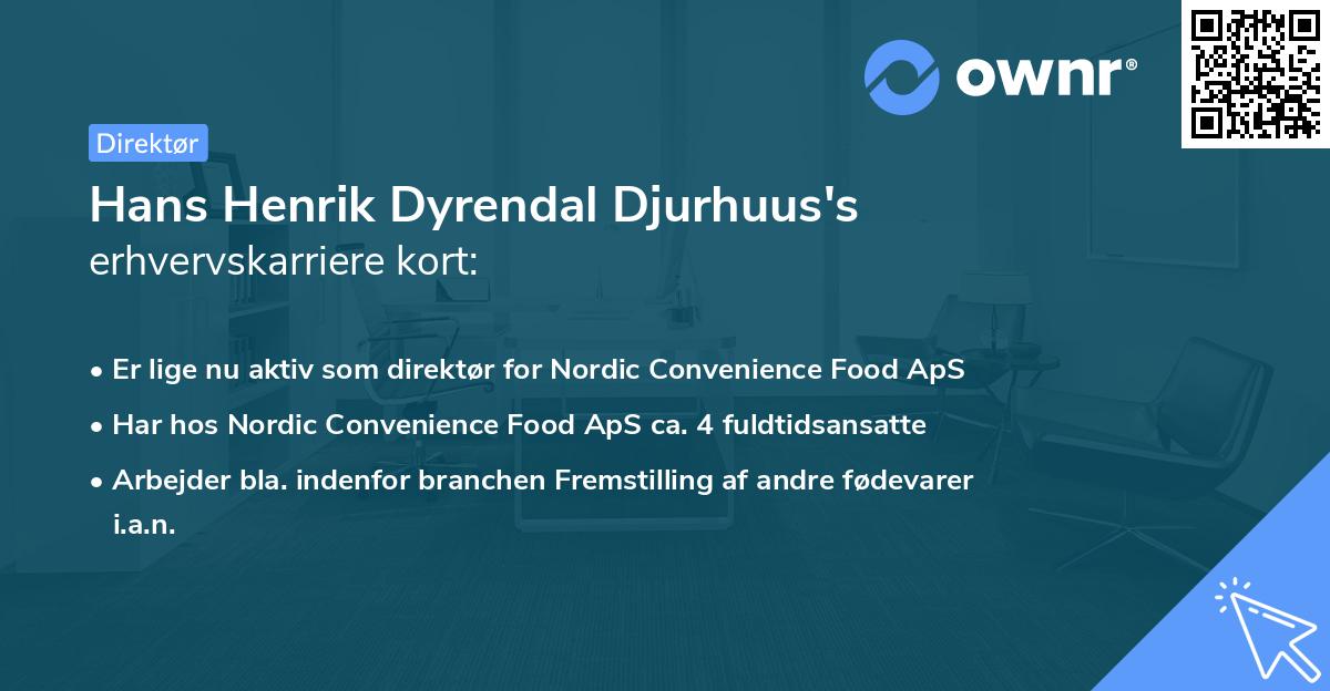 Hans Henrik Dyrendal Djurhuus's erhvervskarriere kort