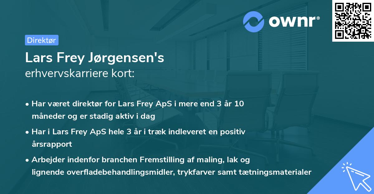 Lars Frey Jørgensen's erhvervskarriere kort