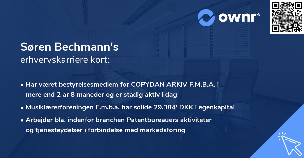 Søren Bechmann's erhvervskarriere kort