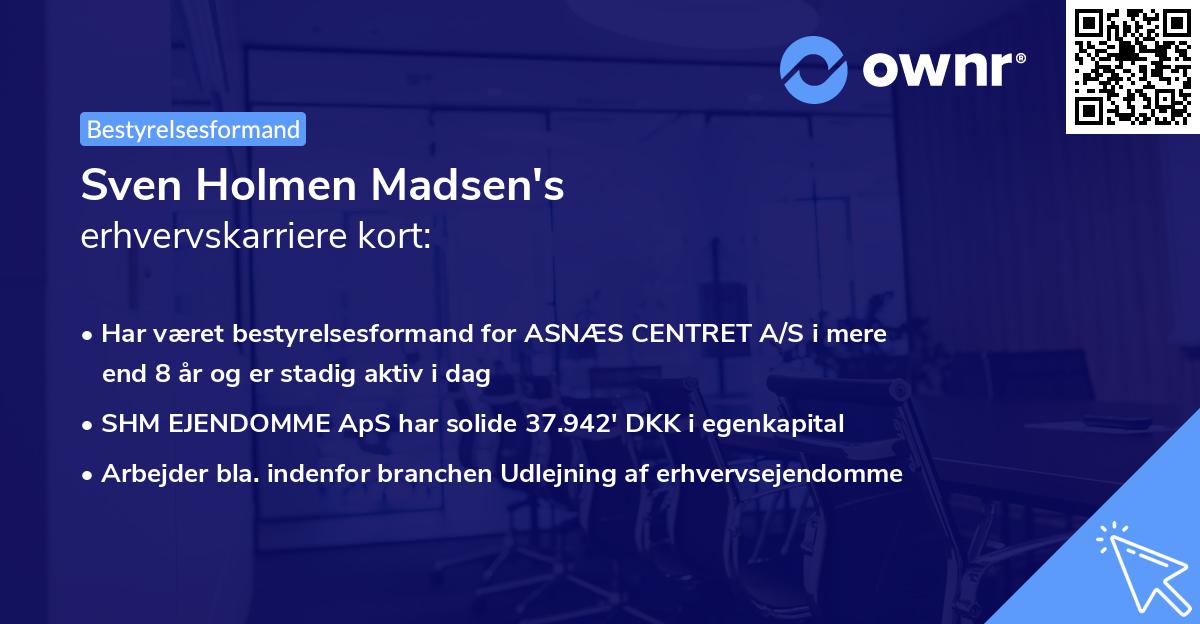 Sven Holmen Madsen's erhvervskarriere kort