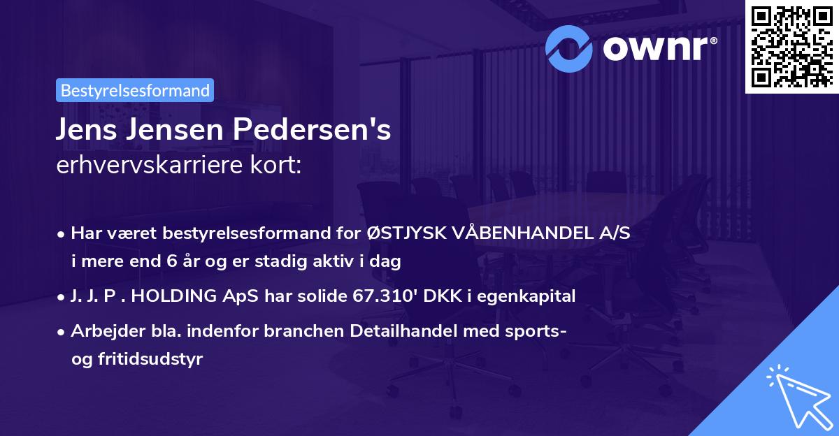 Jens Jensen Pedersen's erhvervskarriere kort