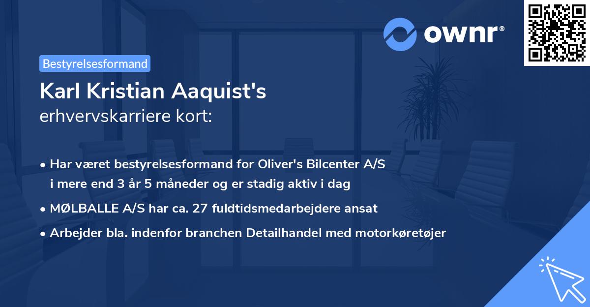 Karl Kristian Aaquist's erhvervskarriere kort