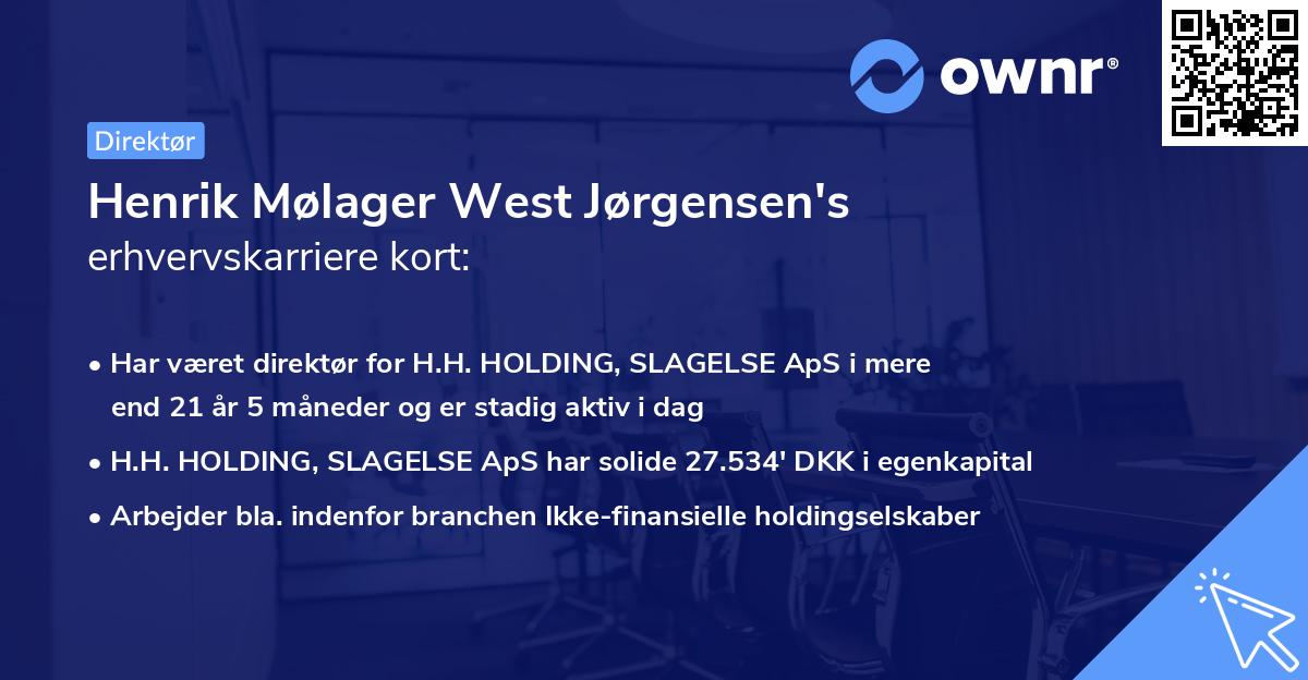 Henrik Mølager West Jørgensen's erhvervskarriere kort