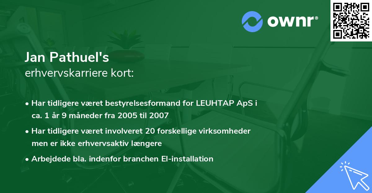 Jan Pathuel's erhvervskarriere kort