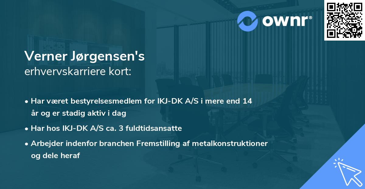 Verner Jørgensen's erhvervskarriere kort